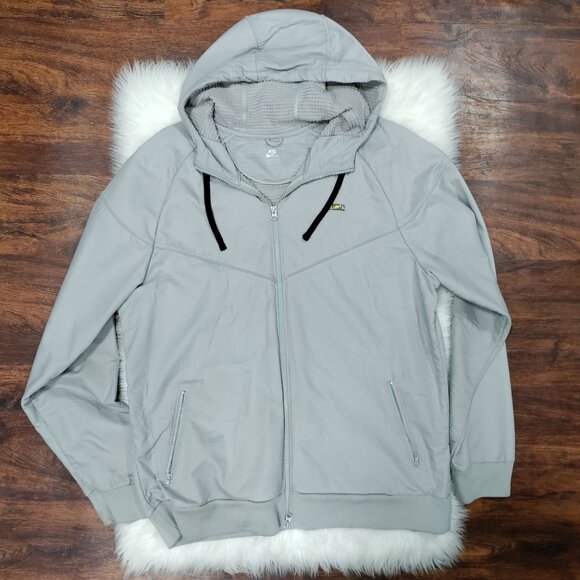 NIKE Sportwear Light Gray Sporty Activewear Hooded Windbreaker Jacket Size XXL - Picture 2 of 16